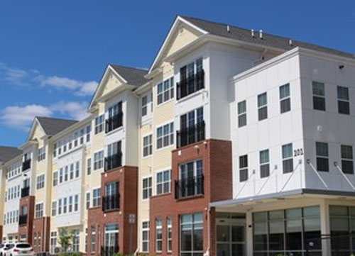 Exterior of affordable housing complex Centerton Village